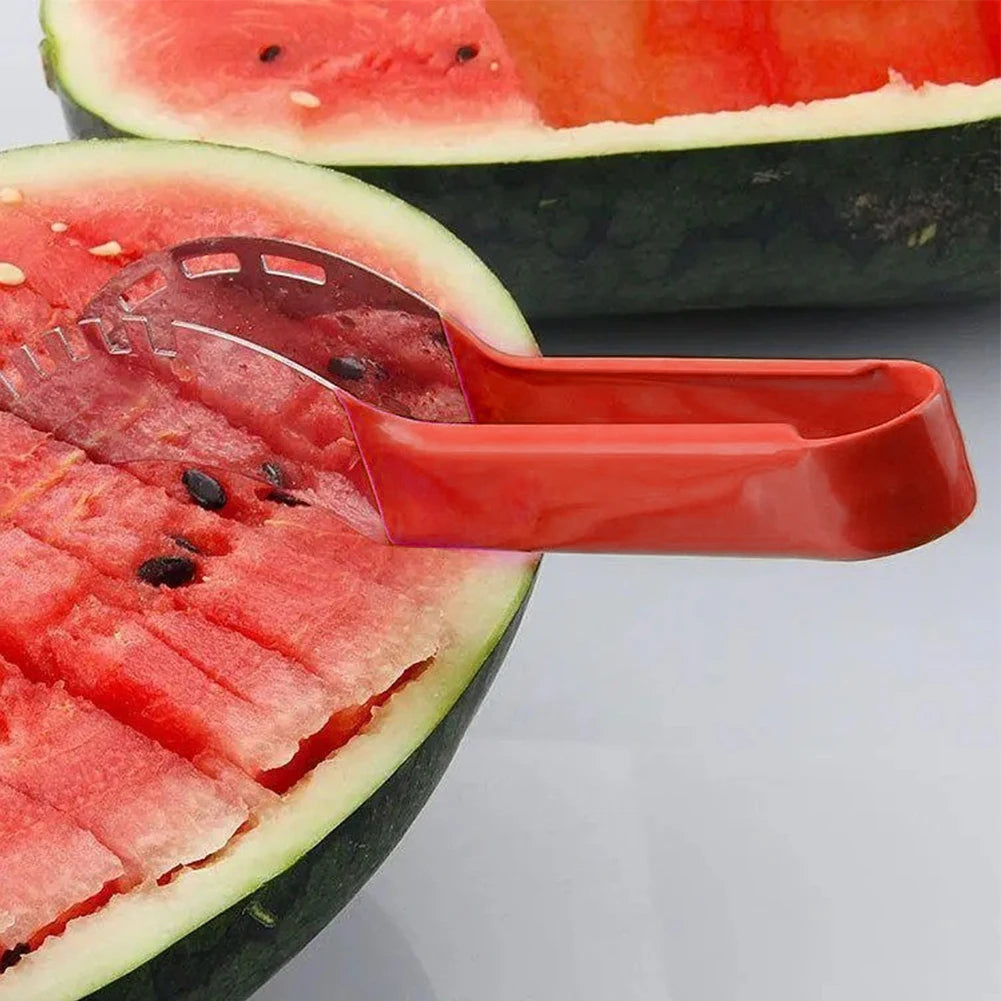 Stainless Steel Safe Efficient Watermelon Slicer Server with Non-Slip Handle Fruit Divider Watermelon Slicer Cutter Fruit Tools